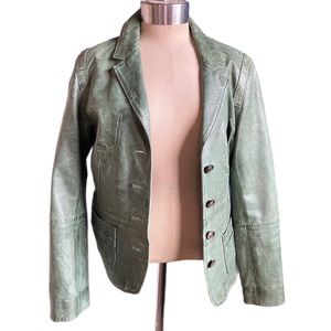 Cotelac Green Learher Jacket New